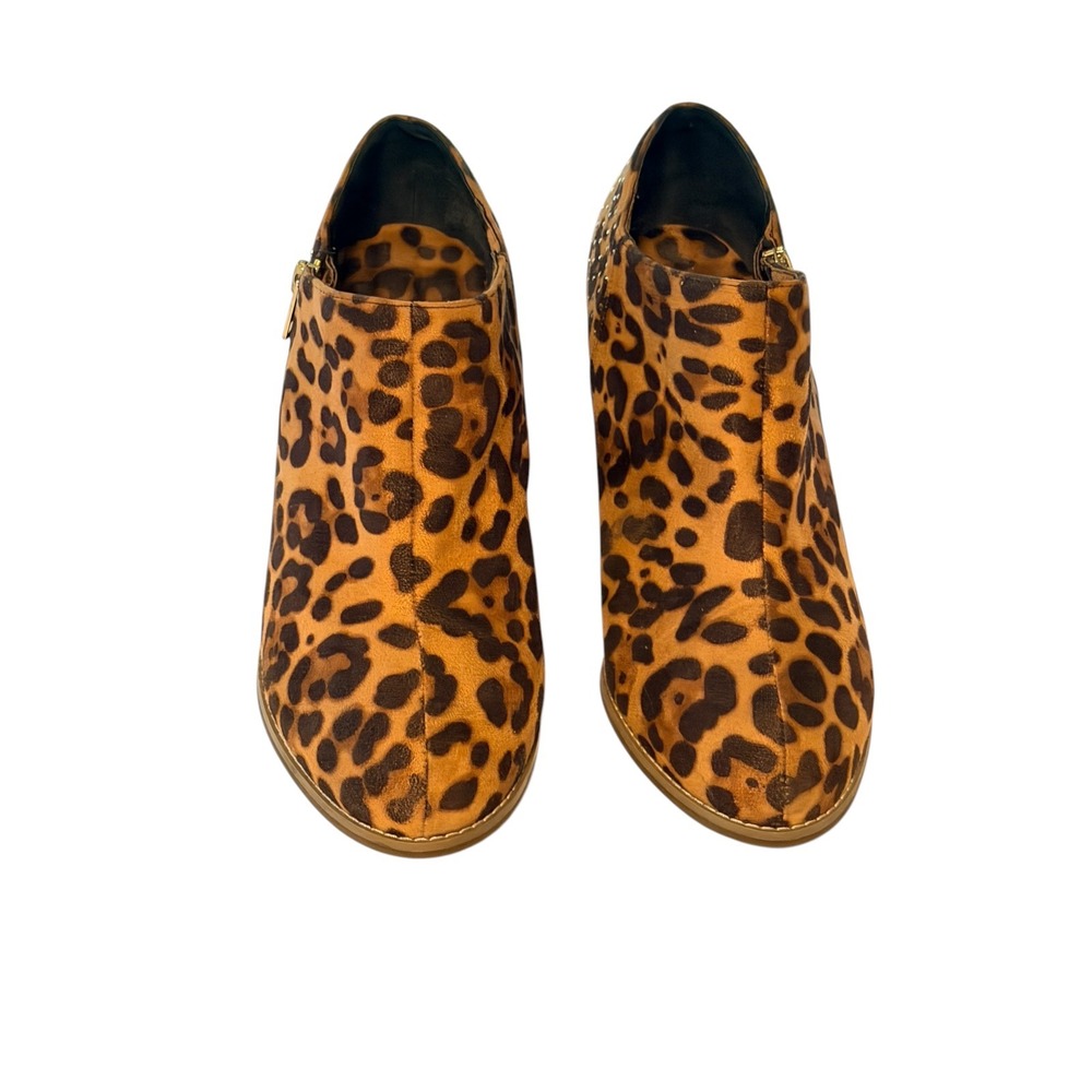 Joyce Jean Boyce Leopard Ankle Boots Women 9.5 Brown Excellent